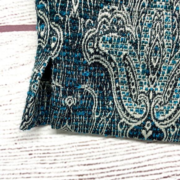 Oscar de la Renta Green Metallic Silver Woven Paisley Pattern pants size 8 NWT - Picture 6 of 14